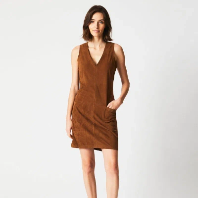 Billy Reid Suede Shift Dress In Brown