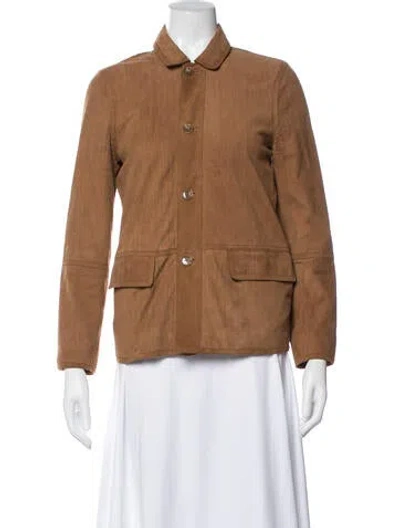 Pre-owned Billy Reid Suede Tweed Pattern Jacket In Brown