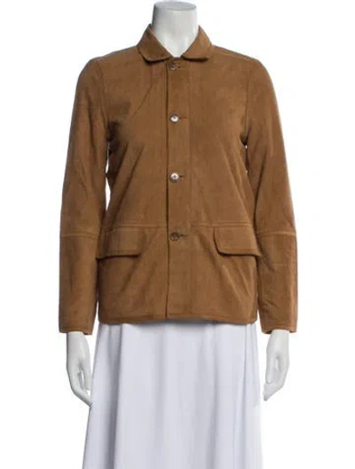 Pre-owned Billy Reid Suede Utility Jacket W/ Tags In Neutral