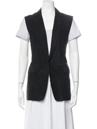 Pre-owned Billy Reid Suede Vest In Black