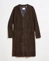 Billy Reid Suede Whip Stitch Coat In Java