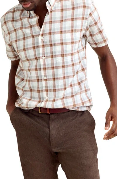 BILLY REID BILLY REID TATTER PLAID SHORT SLEEVE BUTTON-DOWN SHIRT