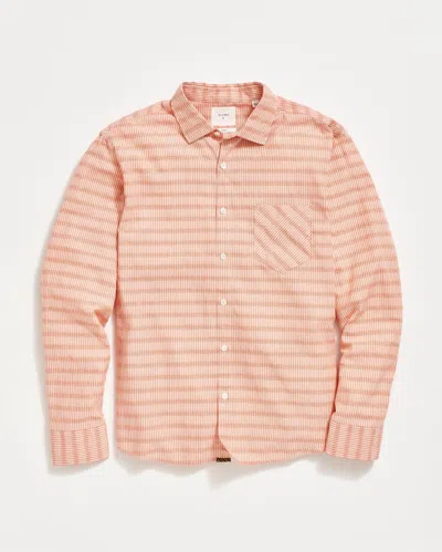 Billy Reid Textural Stripe John T Shirt In Terracotta