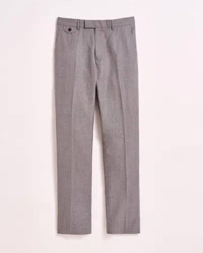 Billy Reid Textured Flat Front Trouser In Grey
