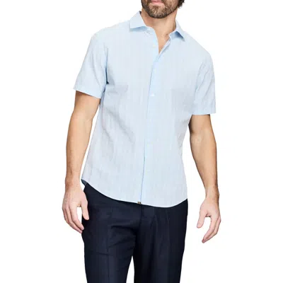 Billy Reid Textured Plaid Cotton Button-up Shirt In Blue