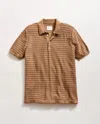 Billy Reid Textured Stripe Sweater Polo In Brown
