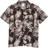 Billy Reid Tiled Leaf Print Short Sleeve Linen & Cotton Button-up Shirt In Pattern