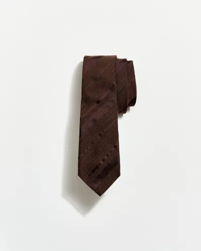 Billy Reid Tonal Verigated Striped Tie In Brown