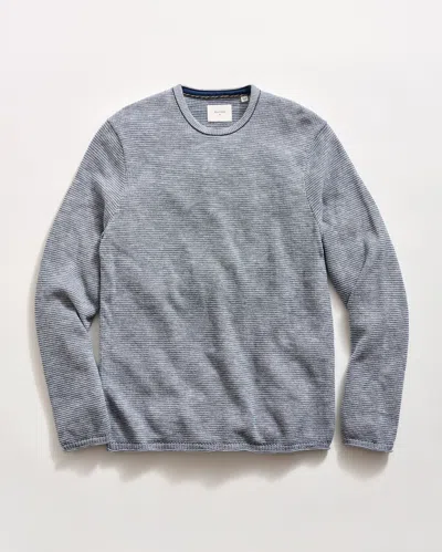 Billy Reid Tuck Stripe Crew In Dark Denim