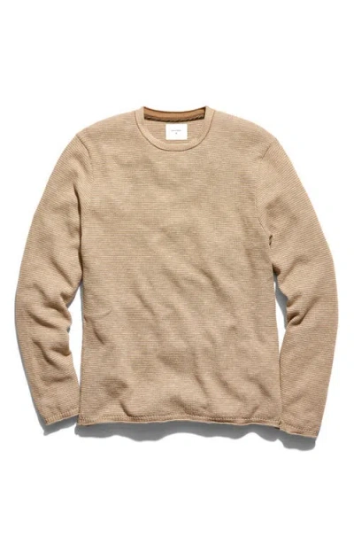 Billy Reid Tuck Stripe Crewneck Sweater In Brown