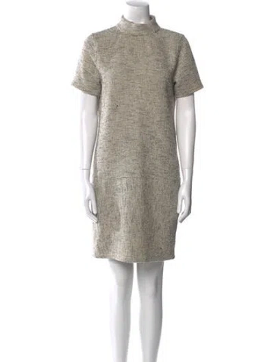 Pre-owned Billy Reid Turtleneck Mini Dress In Gray