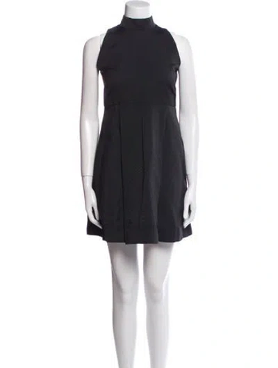 Pre-owned Billy Reid Turtleneck Mini Dress In Gray