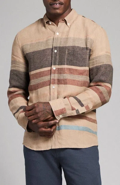 Billy Reid Tuscumbia Archive Stripe Button-down Shirt In Brown