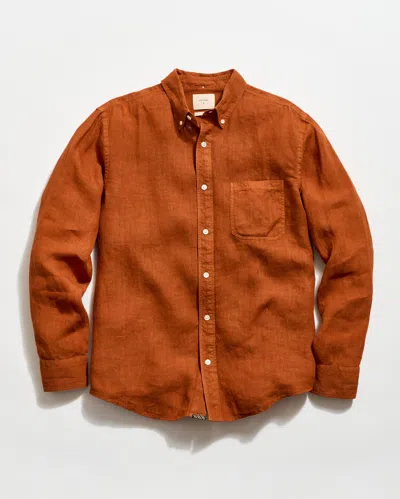 Billy Reid Tuscumbia Line Shirt Button Down In Orange