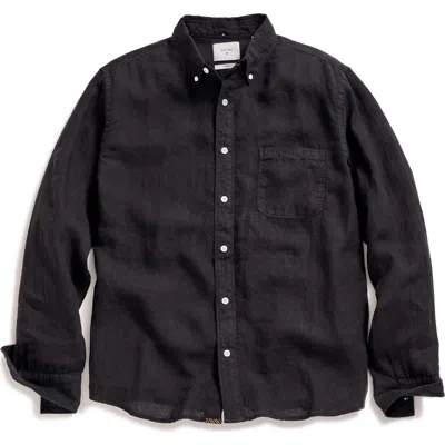 Billy Reid Tuscumbia Linen Button-down Shirt In Black
