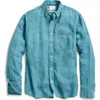 Billy Reid Tuscumbia Linen Button-down Shirt In Steel Blue
