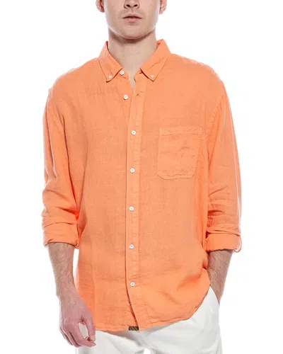 Billy Reid Tuscumbia Linen Shirt In Orange