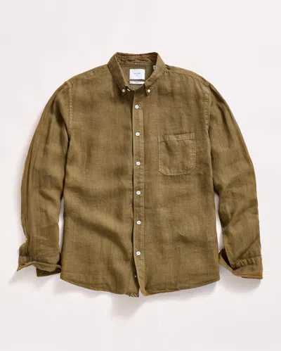 Billy Reid Tuscumbia Linen Shirt Button Down In Olive