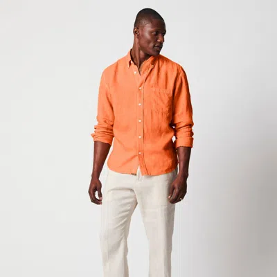 Billy Reid Tuscumbia Linen Shirt Button Down In Orange