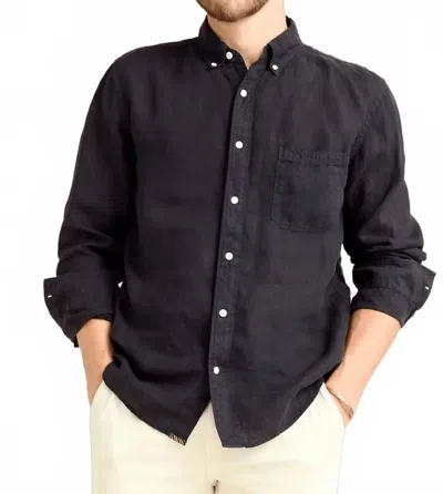 Billy Reid Tuscumbia Linen Shirt In Black