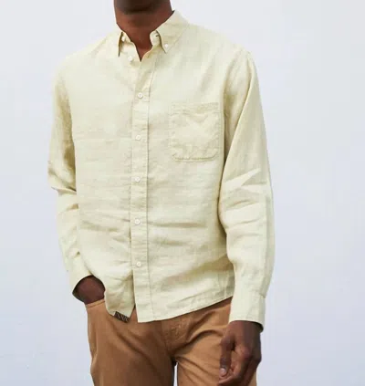 Billy Reid Tuscumbia Linen Shirt In Sea Grass In Multi