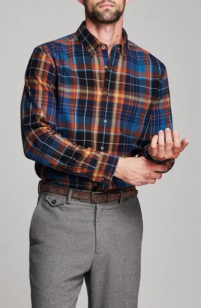 Billy Reid Tuscumbia Microblock Plaid Organic Cotton Flannel Button-down Shirt In Multi
