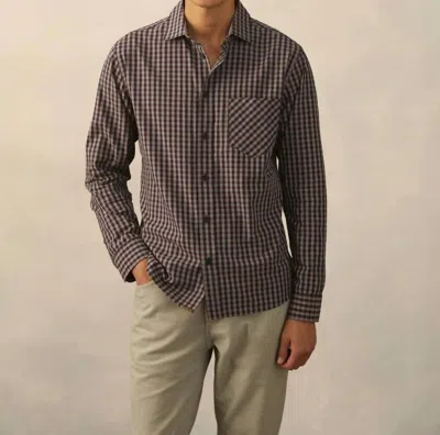 Billy Reid Tuscumbia Shirt In Wine/grey In Multi