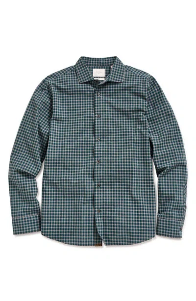 Billy Reid Tuscumbia Sport Shirt In Deep Teal/multi