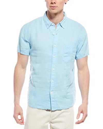 Billy Reid Tuscumbia Standard Fit Linen Shirt In Blue