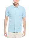 Billy Reid Tuscumbia Standard Fit Linen Shirt In Blue
