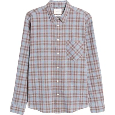 Billy Reid Tuscumbia Standard Fit Plaid Cotton & Linen Button-up Shirt In Gray