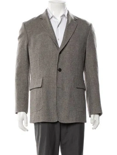 Pre-owned Billy Reid Tweed Pattern Blazer In Gray