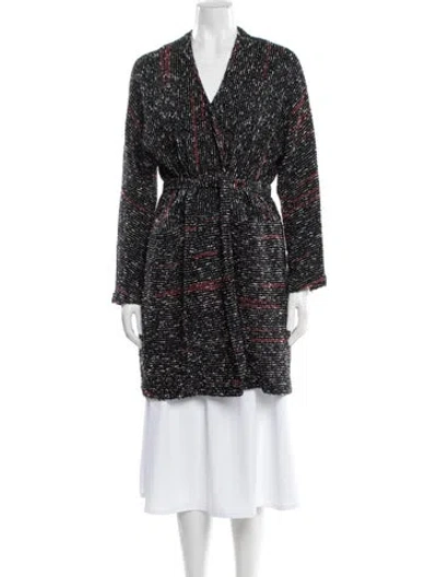 Pre-owned Billy Reid Tweed Pattern Coat In Black
