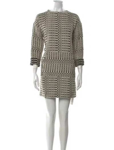Pre-owned Billy Reid Tweed Pattern Mini Dress In Neutral