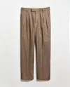 Billy Reid Twill Double Pleated Trouser In Brown