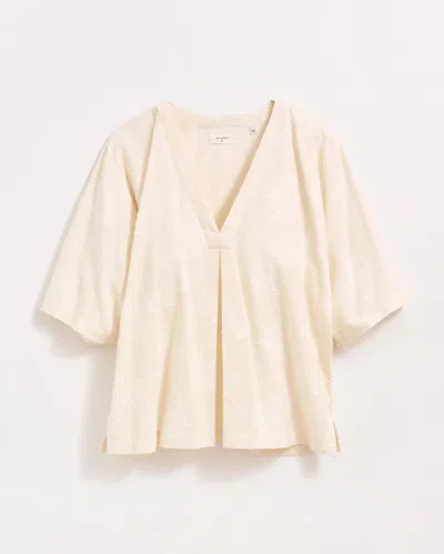 Billy Reid V-pleat Blouse In White