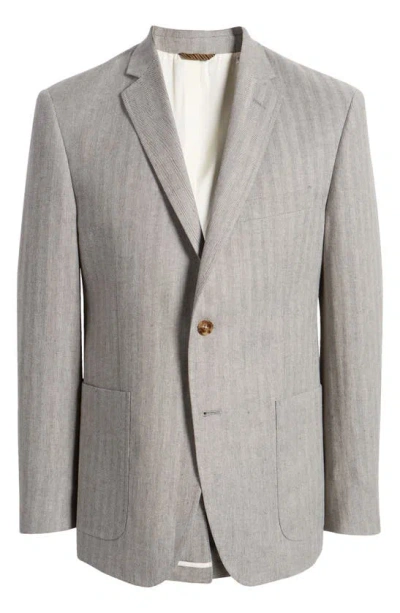 Billy Reid Virgin Wool Blend Sport Coat In Grey Herringbone