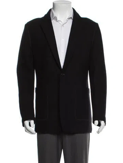 Pre-owned Billy Reid Virgin Wool Peacoat In Black
