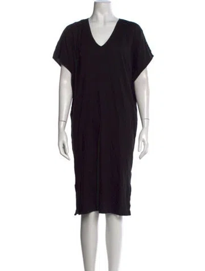 Pre-owned Billy Reid V-neck Knee-length Dress In Black