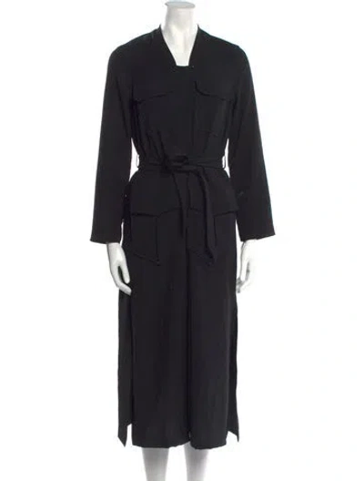 Pre-owned Billy Reid V-neck Long Dress In Black