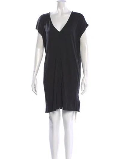 Pre-owned Billy Reid V-neck Mini Dress In Black
