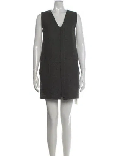 Pre-owned Billy Reid V-neck Mini Dress In Blue