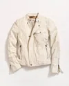 Billy Reid Washed Leather Biker Jacket In Bone