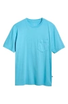 Billy Reid Washed Organic Cotton Pocket T-shirt In Blue