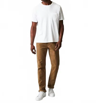 Billy Reid Washed Short Sleeve Tee In White In Brown