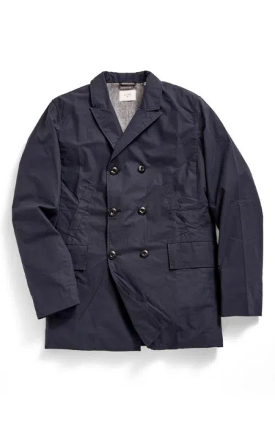 Billy Reid Water Repellent Wax Cotton Peacoat In Black