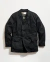 Billy Reid Waxed Canvas Bond Peacoat In Black