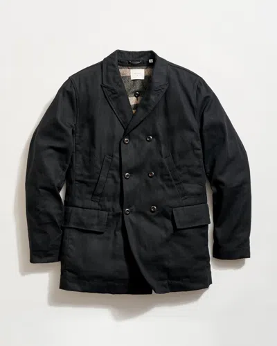 Billy Reid Waxed Canvas Bond Peacoat In Black