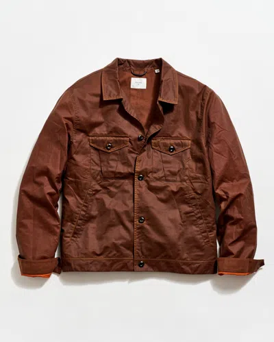 Billy Reid Waxed Herringbone Members Jacket In Brown