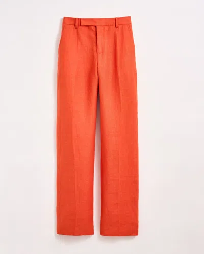 Billy Reid Wide Leg Flat Front Trouser In Orange